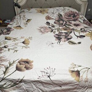 Madison Park Mauve KING 100% Cotton Floral 3 PCS duvet cover set